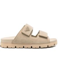 Prada - Logo-Appliqué Sandals - Lyst