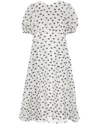 Stine Goya - Polka-Dot Puff-Sleeve Midi Dress - Lyst
