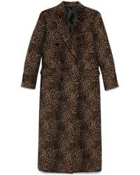 Eraldo - Leopard-Print Double-Breasted Coat - Lyst