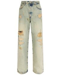 KENZO - Distressed Bleached-Effect Jeans - Lyst