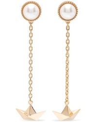 Vivetta - Pearl-Embellished Paper-Boat Earrings - Lyst