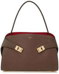 Ferragamo - Two-Tone Hug Soft Medium Shoulder Handbag - Lyst