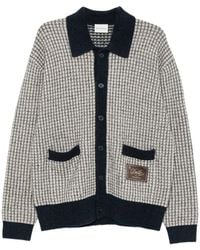 Drole de Monsieur - Waffle-Knit Logo-Patch Cardigan - Lyst