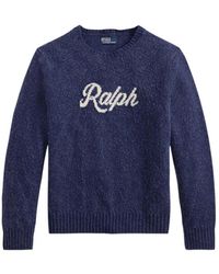 Ralph Lauren - Logo-Intarsia Crew-Neck Sweater - Lyst