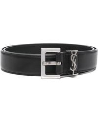 Saint Laurent - Monogram Smooth Leather Belt - Lyst