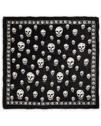 McQueen - Skull-Print Plissé Scarf - Lyst