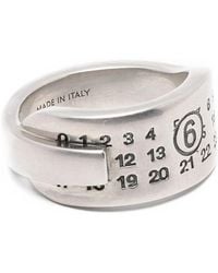 MM6 by Maison Margiela - Numeric Signature And Multi-Band Ring - Lyst