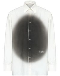 MM6 by Maison Margiela - Blurred-Print Long-Sleeve Shirt - Lyst