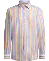 Etro - Multicoloured Striped Linen Shirt - Lyst