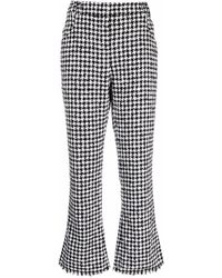 Balmain Houndstooth-pattern Cropped Trousers - Black
