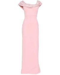 Solace London - Cardinale Crystal-Embellished Cowl-Neck Maxi Dress - Lyst