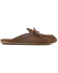Miu Miu - Suede Deck Mules - Lyst