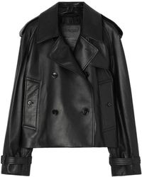 Burberry - Cropped Leather Mayfair Trench Jacket - Lyst