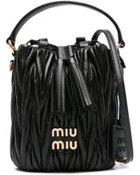 Miu Miu - Matelassé Leather Bucket Bag - Lyst