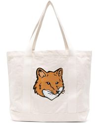 Maison Kitsuné - Chillax Fox Cotton Tote Bag - Lyst