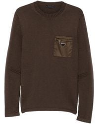Prada - Logo-Patch Chest-Pocket Sweater - Lyst