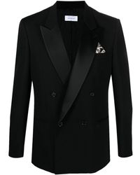 Off-White c/o Virgil Abloh - Off- Satin-Lined Virgin-Wool Tuxedo Jacket - Lyst