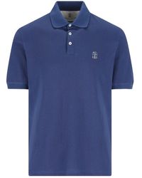 Brunello Cucinelli - Logo Cotton Polo Shirt - Lyst