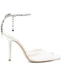 Jimmy Choo - Saeda Crystal-Embellished Lace Pumps - Lyst