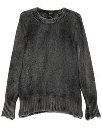Avant Toi - Distressed Spray-Effect Sweater - Lyst