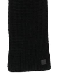 Saint Laurent - Chunky-Knit Logo-Patch Scarf - Lyst