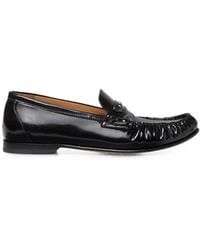 Fendi - Scrunch Ruched Leather Loafers - Lyst