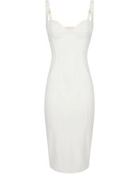 Elisabetta Franchi - Technical Fabric Midi Dress - Lyst