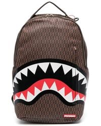 Sprayground Cashin Checks Shark-motif Backpack - Grey