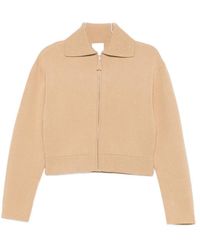 Allude - Zip-Up Ribbed-Trim Cardigan - Lyst