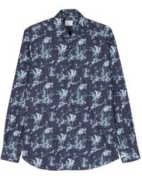 Mazzarelli - Botanical-Print Cotton Shirt - Lyst