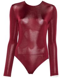 Saint Laurent - Open-Back Long-Sleeve Bodysuit - Lyst