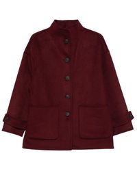 The Dynamis Studio - Button-Up Wool Coat - Lyst