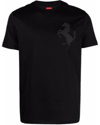 Ferrari Prancing-horse Logo-print T-shirt - Black