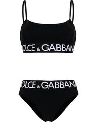 Dolce & Gabbana - Logo-band Bralette Bikini - Lyst