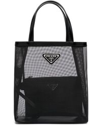 Prada Small Mesh Tote Bag - Black