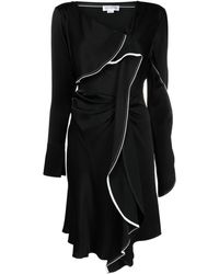 Victoria Beckham - Asymmetric Draped Midi Dress - Lyst