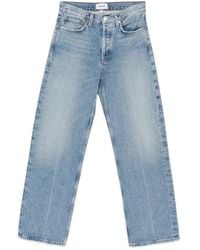 Agolde - Pressed-Crease Wide-Leg Jeans - Lyst