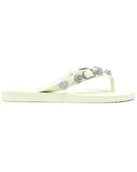 Balenciaga - Cagole Crystal-Embellished Thong-Strap Flip-Flops - Lyst