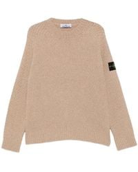 Stone Island - Compass-Patch Waffle-Knit Sweater - Lyst