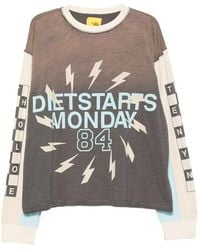 DIET STARTS MONDAY - Graphic-Print Panelled Long-Sleeved T-Shirt - Lyst