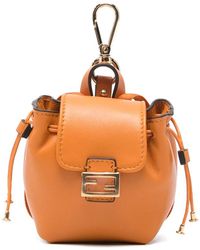 Fendi - Drawstring Logo-Plaque Bag Charm - Lyst
