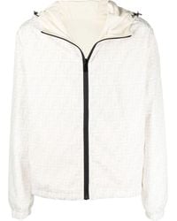 Fendi - Ff-Logo Print Hooded Jacket - Lyst