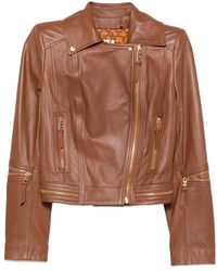 Elisabetta Franchi - Zipped Biker Jacket - Lyst