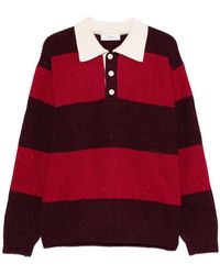 DUNST - Striped Polo-Neck Sweater - Lyst