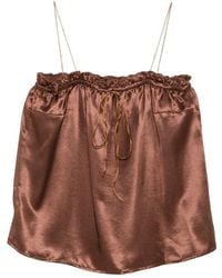 THE NINA STUDIO - Ruffled-Trim Spaghetti-Strap Top - Lyst