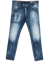 DSquared² - Paint-Splatter Whiskered Jeans - Lyst