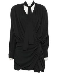 IRO - Bounce Pussy-Bow Draped Mini Dress - Lyst