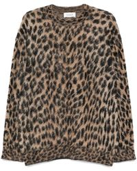 Laneus - Leopard-Print Crew-Neck Sweater - Lyst