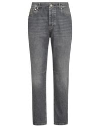 Brunello Cucinelli - Greyscale Denim Leisure-Fit Five-Pocket Trousers - Lyst