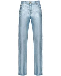 Pinko - Metallic-Sheen Straight Jeans - Lyst